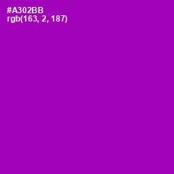 #A302BB - Violet Eggplant Color Image