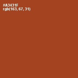 #A3431F - Fiery Orange Color Image