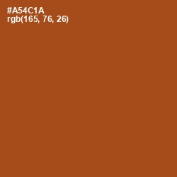 #A54C1A - Fiery Orange Color Image