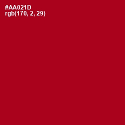 #AA021D - Bright Red Color Image