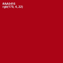 #AA0416 - Bright Red Color Image