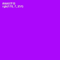 #AA07FB - Electric Violet Color Image
