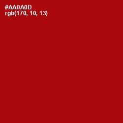 #AA0A0D - Bright Red Color Image