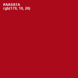 #AA0A1A - Milano Red Color Image