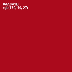 #AA0A1B - Milano Red Color Image