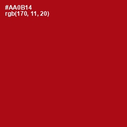 #AA0B14 - Milano Red Color Image