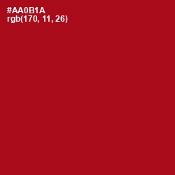 #AA0B1A - Milano Red Color Image