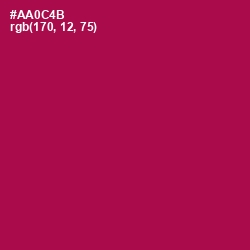 #AA0C4B - Jazzberry Jam Color Image