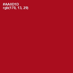 #AA0D1D - Milano Red Color Image