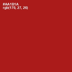 #AA1B1A - Milano Red Color Image