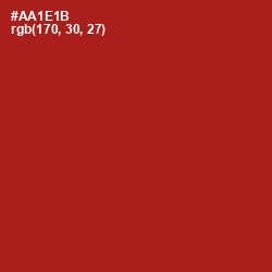 #AA1E1B - Milano Red Color Image