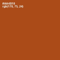 #AA4B18 - Fiery Orange Color Image
