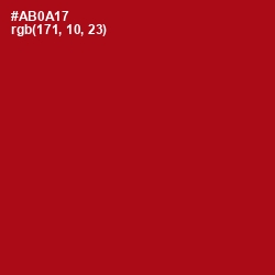 #AB0A17 - Milano Red Color Image