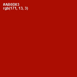 #AB0D03 - Milano Red Color Image