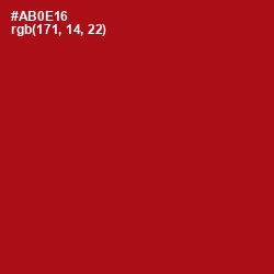 #AB0E16 - Milano Red Color Image