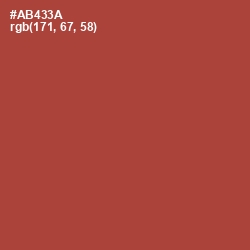 #AB433A - Medium Carmine Color Image