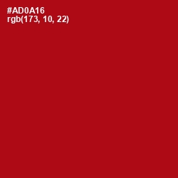 #AD0A16 - Milano Red Color Image