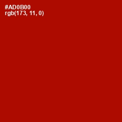 #AD0B00 - Bright Red Color Image