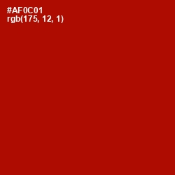#AF0C01 - Milano Red Color Image