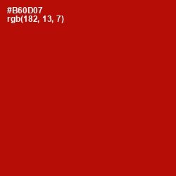 #B60D07 - Guardsman Red Color Image
