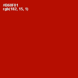 #B60F01 - Guardsman Red Color Image