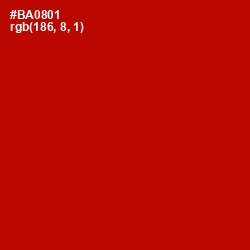 #BA0801 - Guardsman Red Color Image