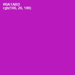 #BA1ABD - Violet Eggplant Color Image