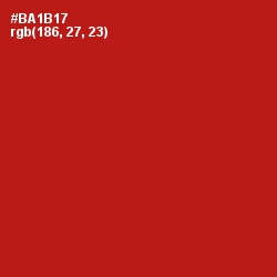 #BA1B17 - Milano Red Color Image