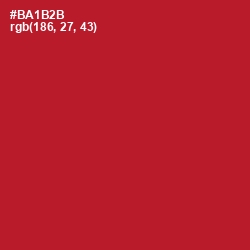 #BA1B2B - Shiraz Color Image