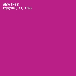 #BA1F88 - Medium Red Violet Color Image