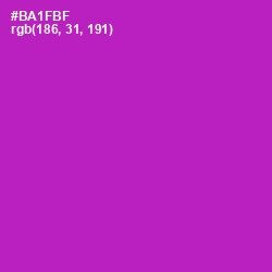 #BA1FBF - Violet Eggplant Color Image