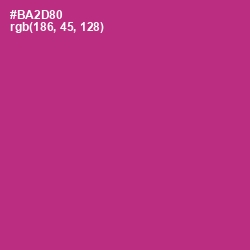 #BA2D80 - Medium Red Violet Color Image