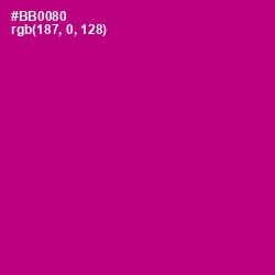 #BB0080 - Violet Eggplant Color Image