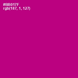 #BB017F - Flirt Color Image