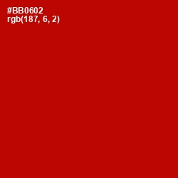 #BB0602 - Guardsman Red Color Image