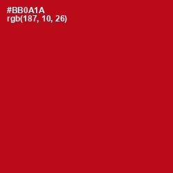 #BB0A1A - Milano Red Color Image