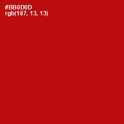 #BB0D0D - Guardsman Red Color Image