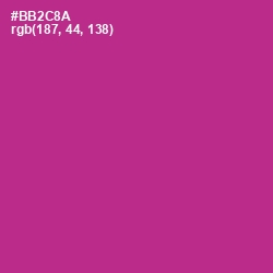 #BB2C8A - Medium Red Violet Color Image