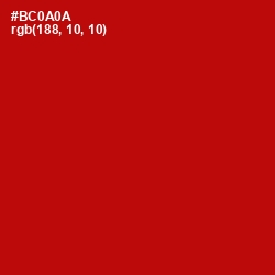 #BC0A0A - Guardsman Red Color Image