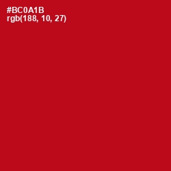 #BC0A1B - Milano Red Color Image