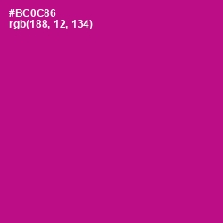 #BC0C86 - Medium Red Violet Color Image