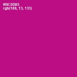 #BC0D85 - Medium Red Violet Color Image