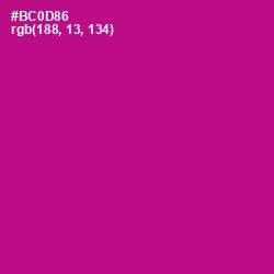 #BC0D86 - Medium Red Violet Color Image