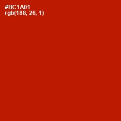 #BC1A01 - Milano Red Color Image