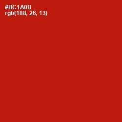 #BC1A0D - Milano Red Color Image