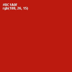 #BC1A0F - Milano Red Color Image