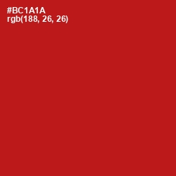 #BC1A1A - Milano Red Color Image