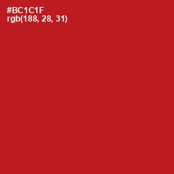 #BC1C1F - Milano Red Color Image