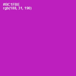 #BC1FBE - Violet Eggplant Color Image