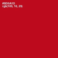 #BD0A1D - Milano Red Color Image